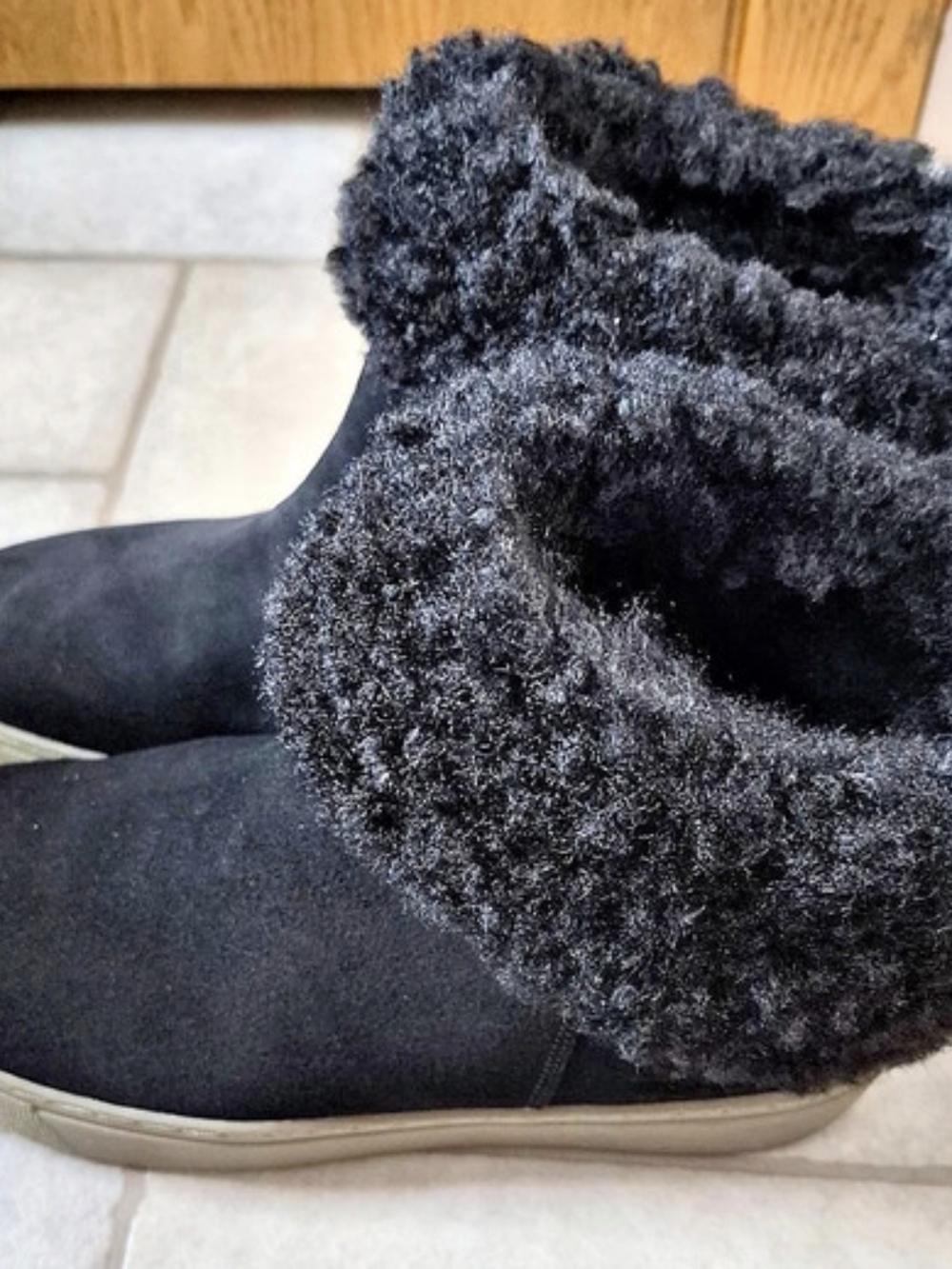 COUGAR Black Suede Faux Fur Winter Boots